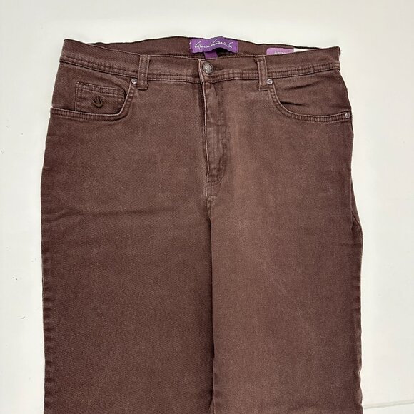 Gloria Vanderbilt Amanda Straight Leg Women's size 12 Long Brown Denim Jeans - Picture 2 of 4